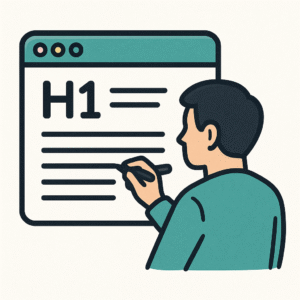 A person writing website content