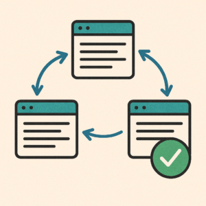 Multiple web pages linking to each other
