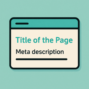 Image of a page meta title and description
