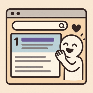 Search engine ranking a website in first place